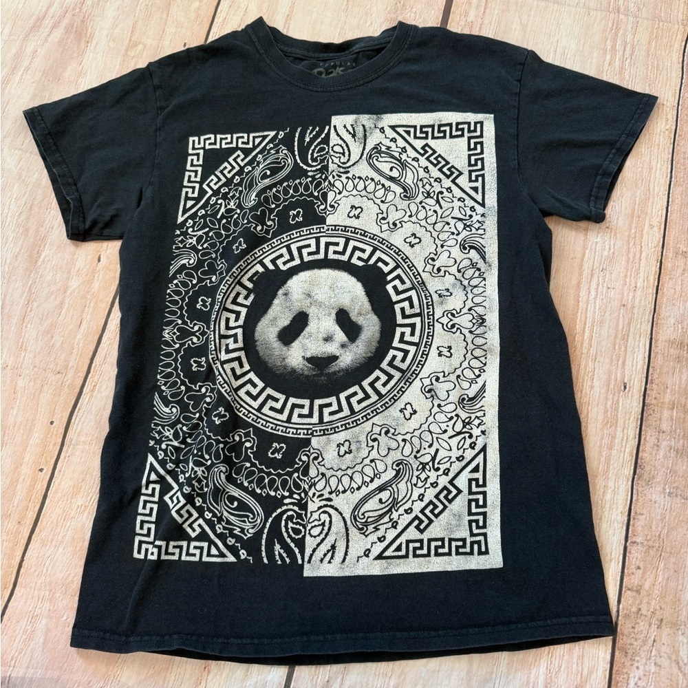 Popular Poison Legendary Tokyo Japan Panda Paisley Short Sleeve T-shirt Small